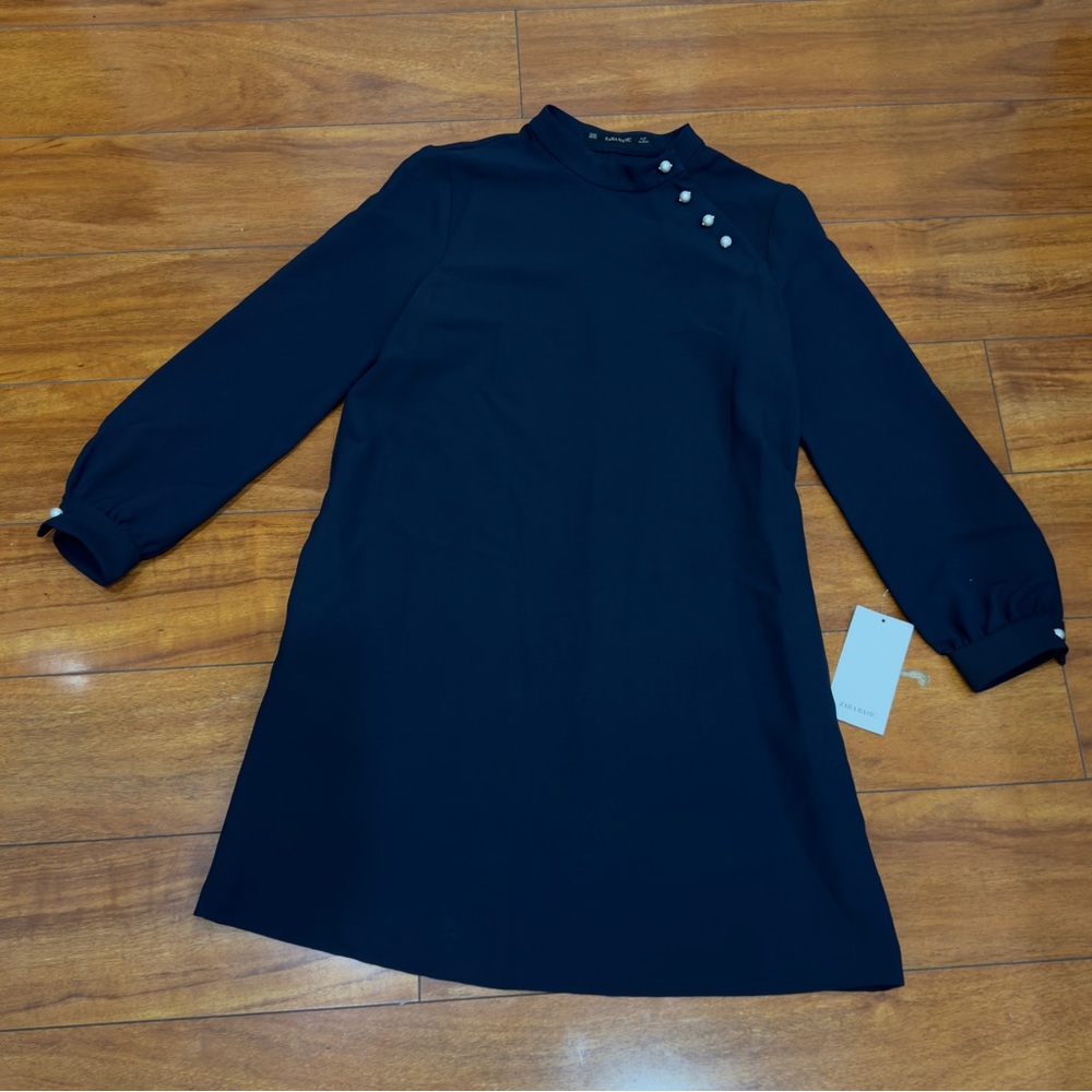 Zara work dress with pearls button